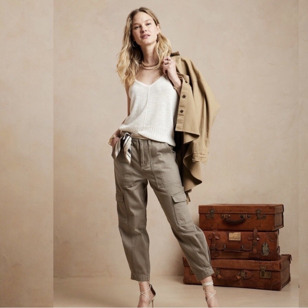 Banana Republic Tapered Utility Surplus Jeans Cargo Pants Green
